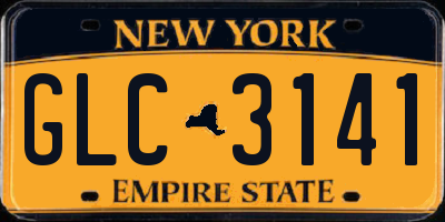 NY license plate GLC3141