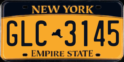 NY license plate GLC3145