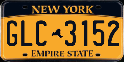 NY license plate GLC3152