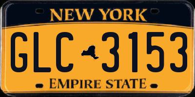 NY license plate GLC3153