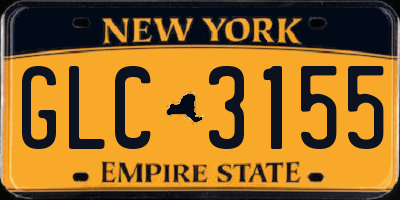 NY license plate GLC3155