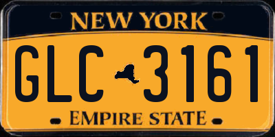 NY license plate GLC3161