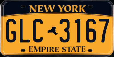 NY license plate GLC3167