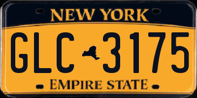 NY license plate GLC3175
