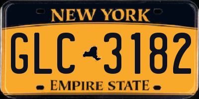NY license plate GLC3182