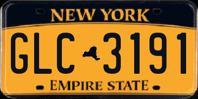 NY license plate GLC3191