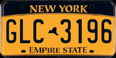 NY license plate GLC3196
