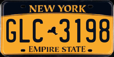 NY license plate GLC3198