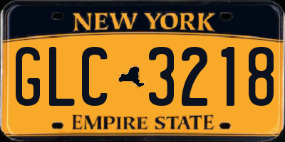 NY license plate GLC3218