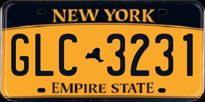 NY license plate GLC3231