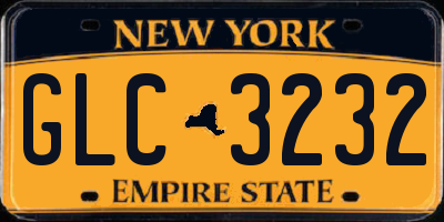 NY license plate GLC3232