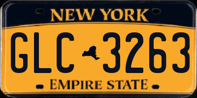NY license plate GLC3263