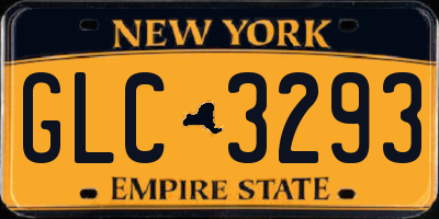 NY license plate GLC3293