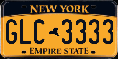NY license plate GLC3333