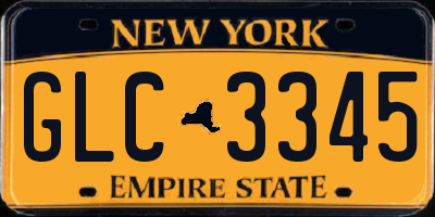 NY license plate GLC3345