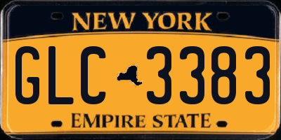 NY license plate GLC3383