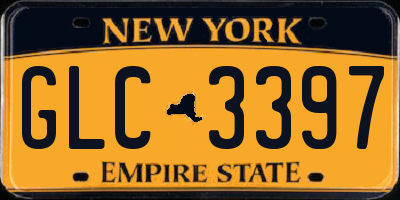 NY license plate GLC3397