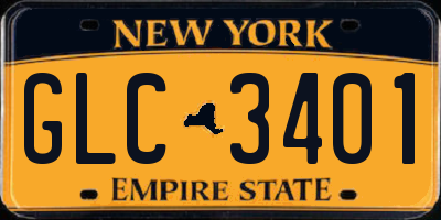 NY license plate GLC3401