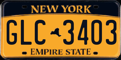 NY license plate GLC3403