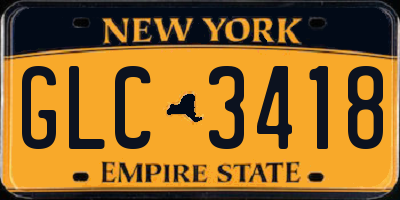 NY license plate GLC3418