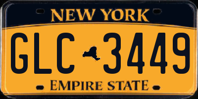 NY license plate GLC3449