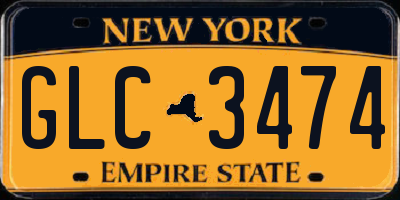 NY license plate GLC3474