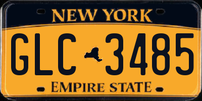 NY license plate GLC3485