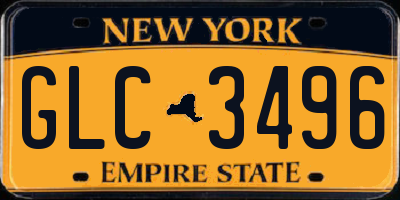 NY license plate GLC3496