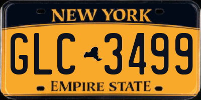 NY license plate GLC3499