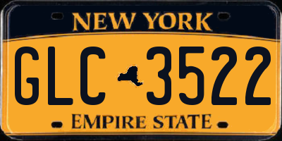 NY license plate GLC3522
