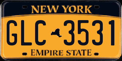NY license plate GLC3531