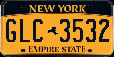 NY license plate GLC3532