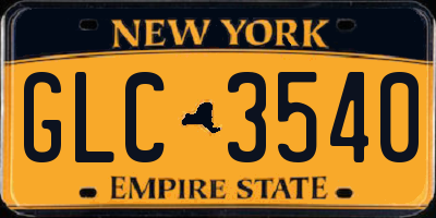 NY license plate GLC3540