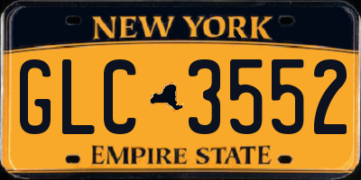 NY license plate GLC3552