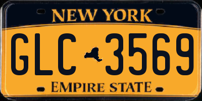 NY license plate GLC3569