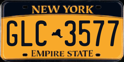 NY license plate GLC3577
