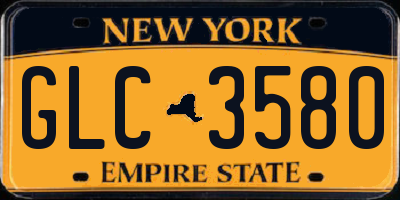 NY license plate GLC3580