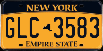 NY license plate GLC3583