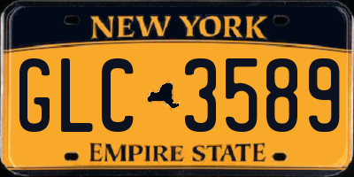 NY license plate GLC3589
