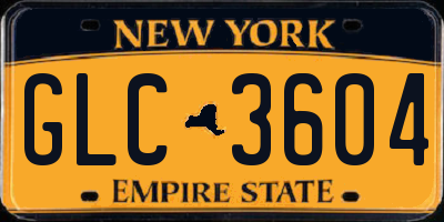 NY license plate GLC3604