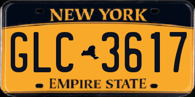 NY license plate GLC3617