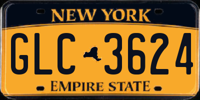 NY license plate GLC3624