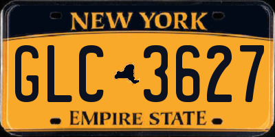 NY license plate GLC3627