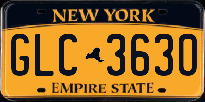 NY license plate GLC3630