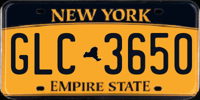 NY license plate GLC3650