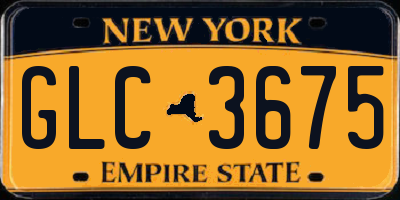 NY license plate GLC3675