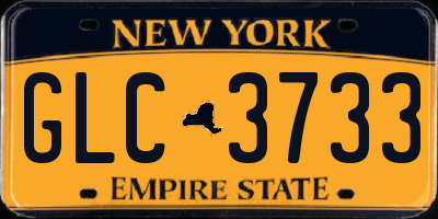 NY license plate GLC3733