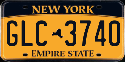 NY license plate GLC3740