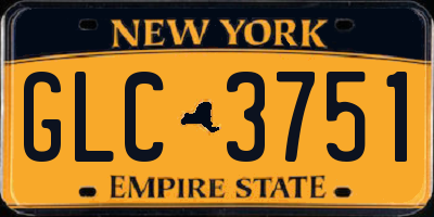 NY license plate GLC3751