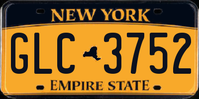 NY license plate GLC3752